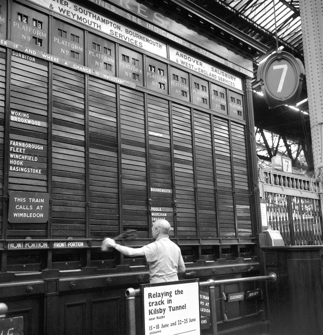 A destination board during the British Rail era (Archive/PA)