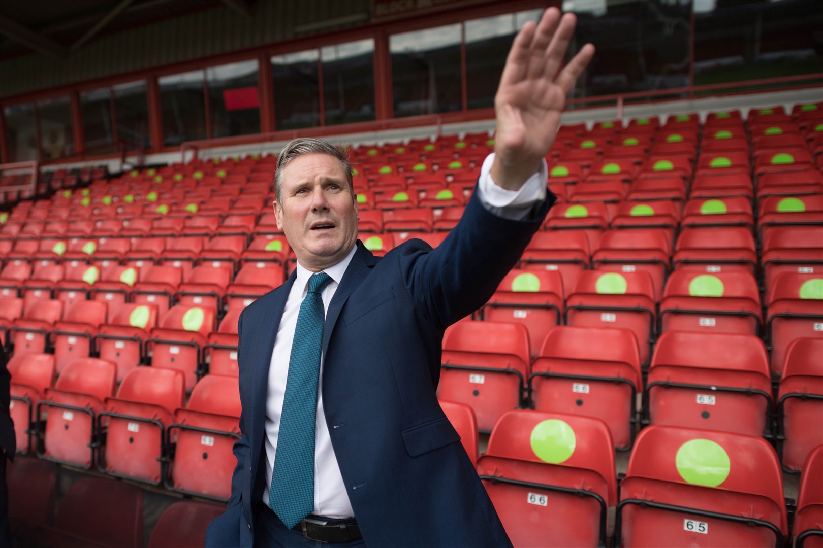 Sir Keir Starmer during a visit to Walsall’s Banks Stadium (Stefan Rousseau/PA)