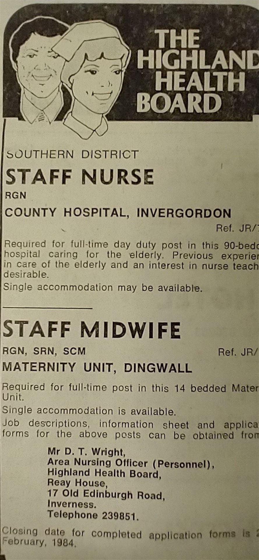 A Highland Health Board advert from 1984. Picture: Hector Mackenzie