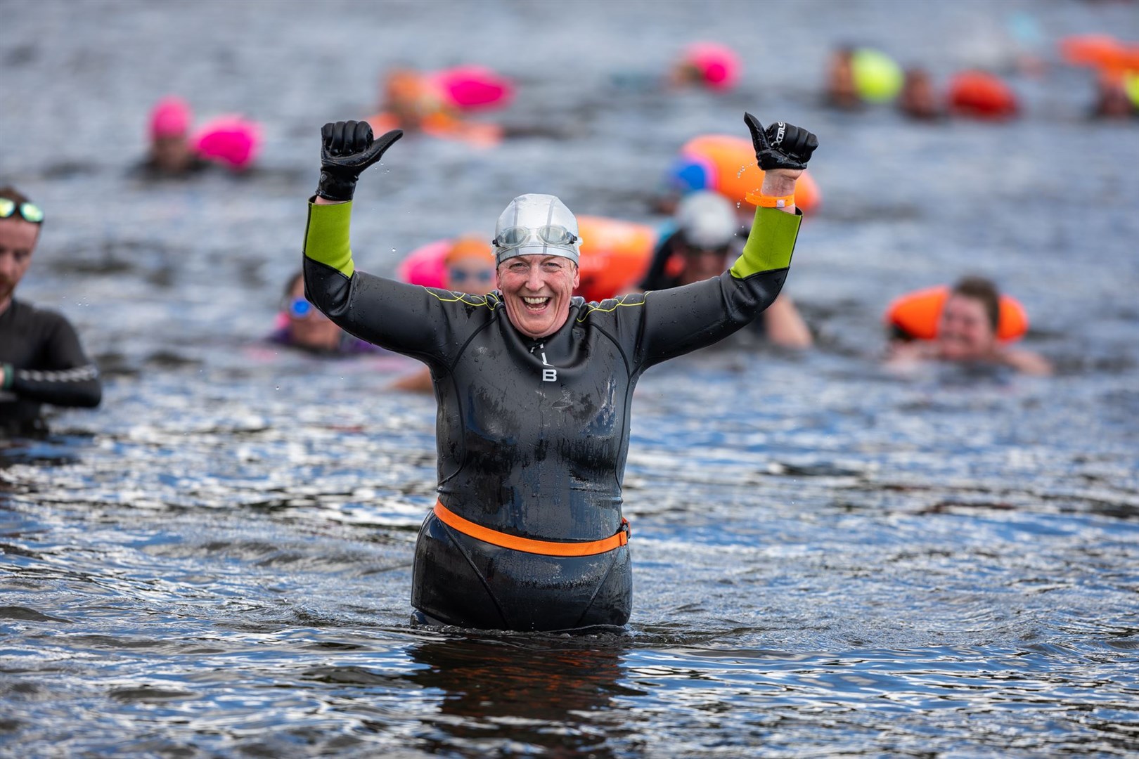 Swimmers take to the chilly waters of Inverness for the Kessock Ferry Swim, returning after a 50 year gap. This classic route from South to North Kessock, and back again is approximately 1200m long and took place in exposed tidal water with an experienced safety support crew in support.