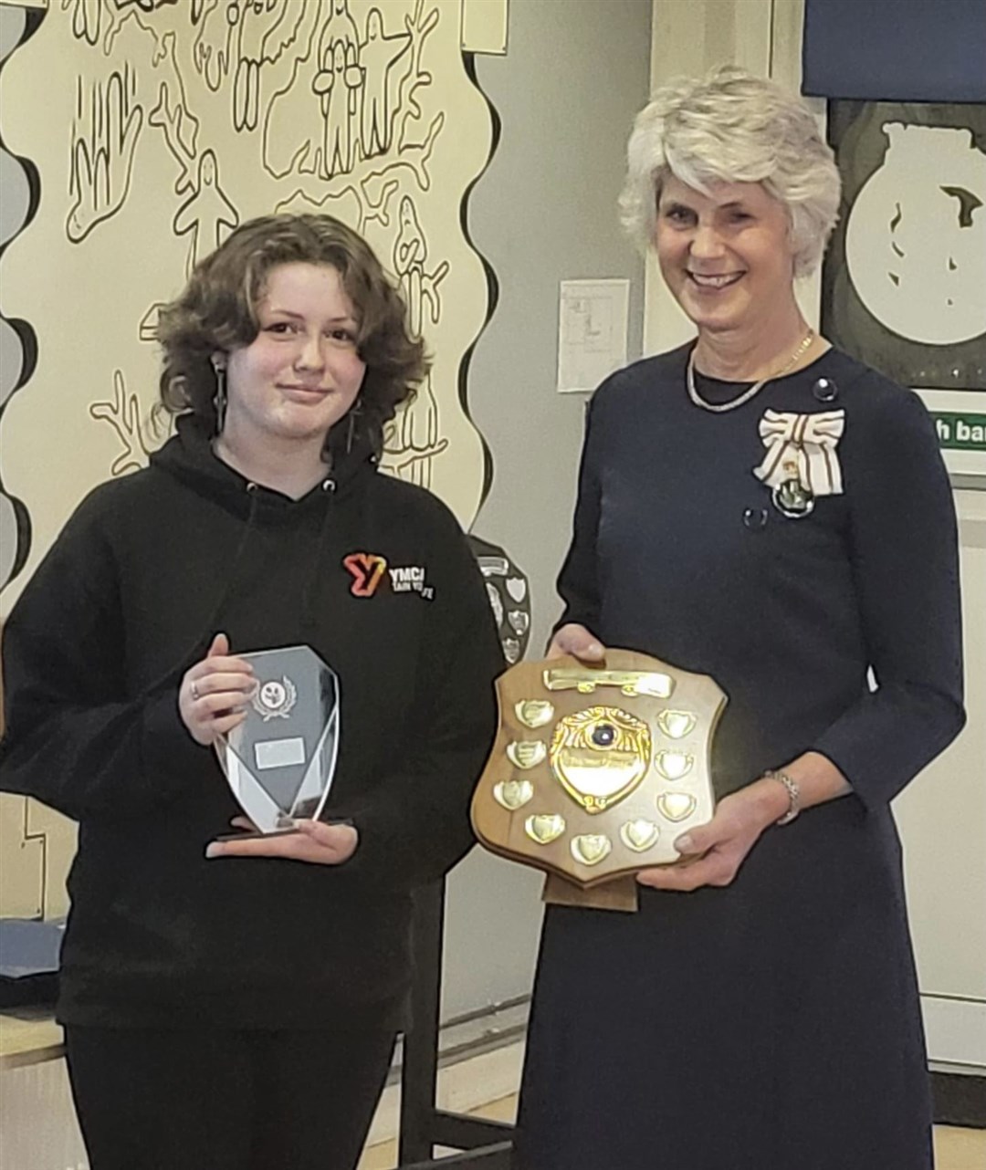 Danielle Ritchie, recipient of the Ozan Kaymak Memorial Award, pictured with Joanie Whiteford, Lord Lieutenant of Ross & Cromarty.