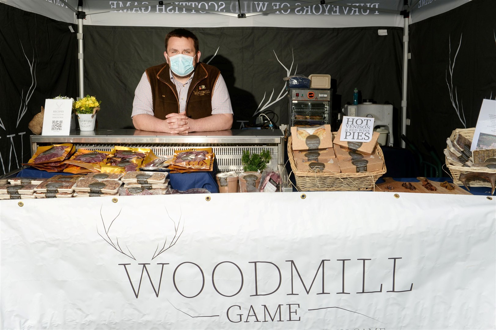 Wildwoodz outdoor market 15 May 2021..Cameron McNeil, Woodmill Game, Fife..Picture: James Mackenzie..