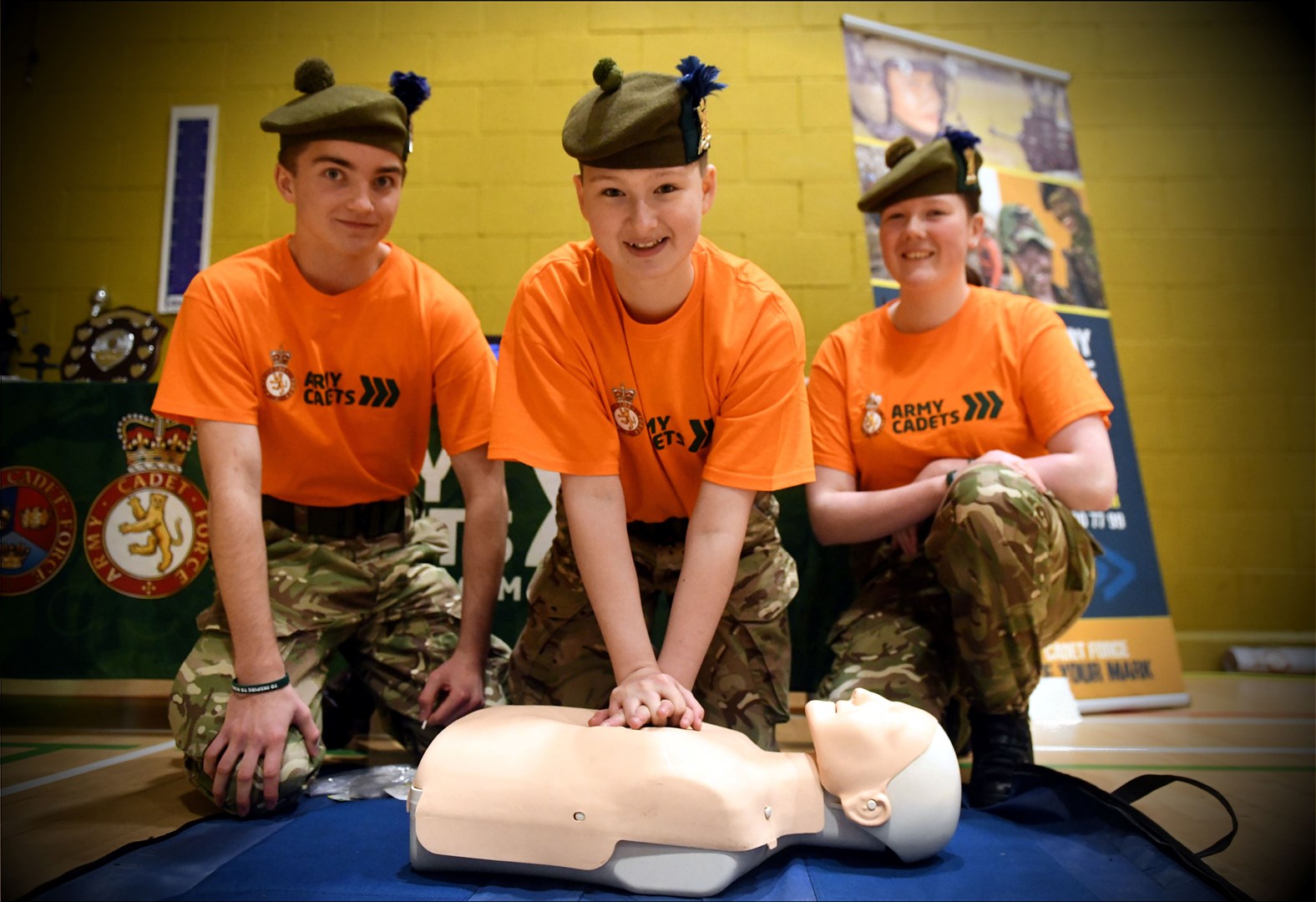 Angus Harrison, Eden Wilson and Alex Macdonald, Fortrose and Inverness Cadets. Picture: James Mackenzie.