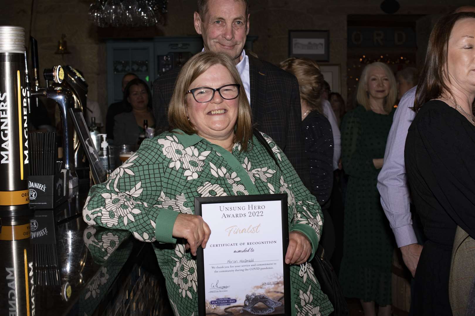 Finalist Marion MacDonald pictured with her certificate. Photo: Gillian Frampton