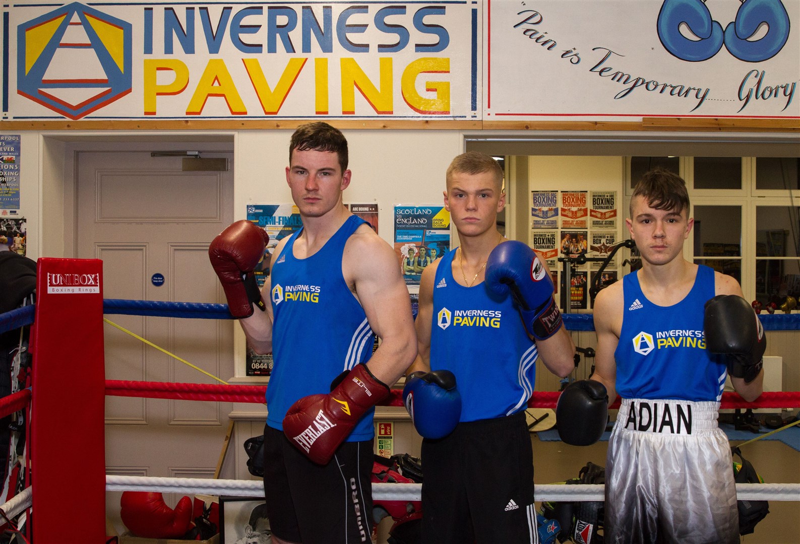 Ross-shire boxers Steven Munro, Ben Bartlett and Adian Williamson from Inverness City Boxing Club. Picture: Donald Cameron