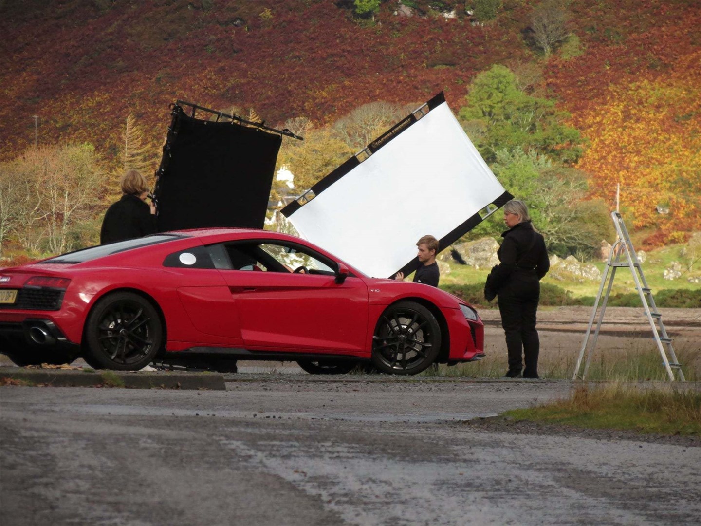 A crew were with him for the publicity shots.