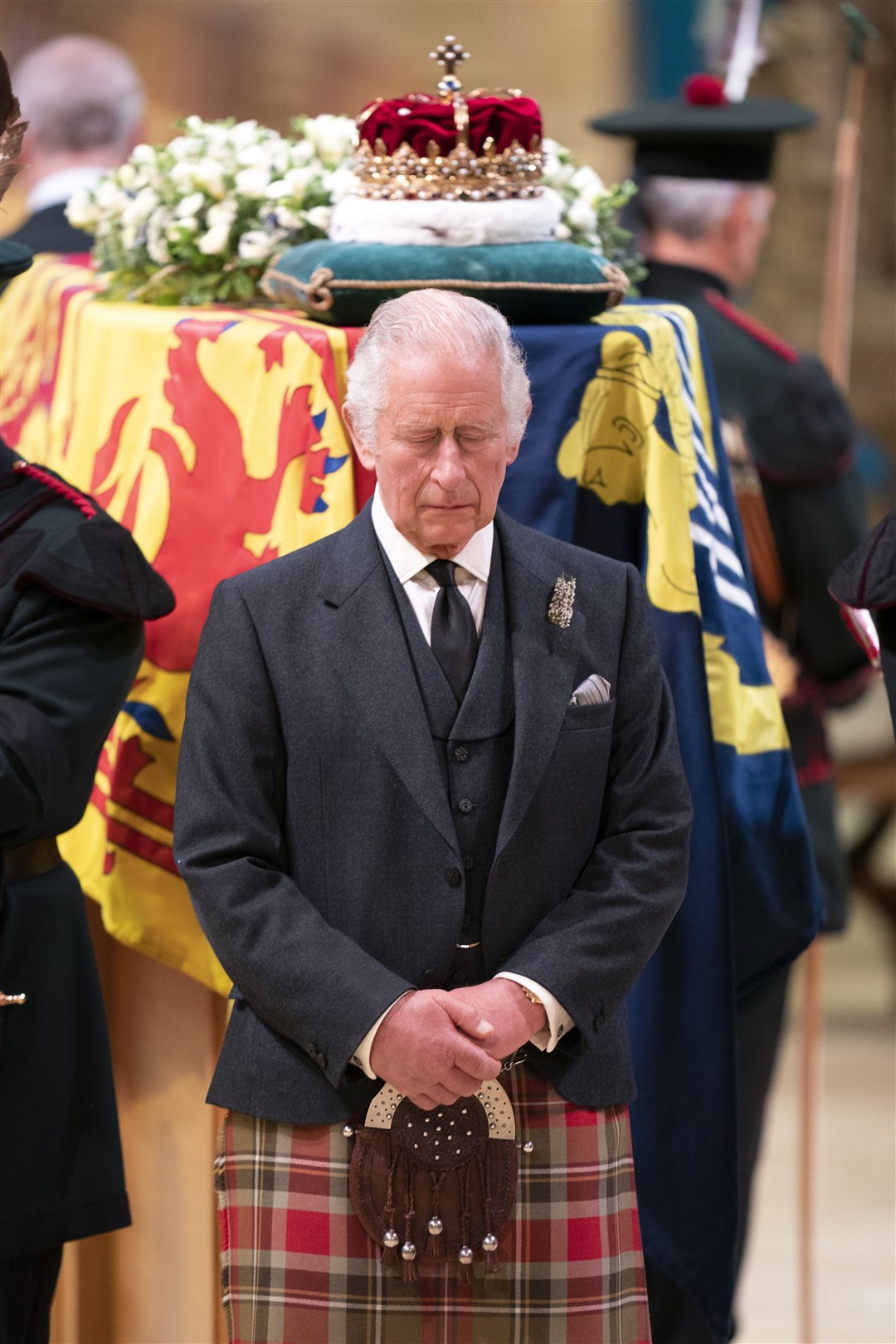 King Charles III and other members of the royal family hold a vigil at St Giles’ Cathedral (Jane Barlow/PA)