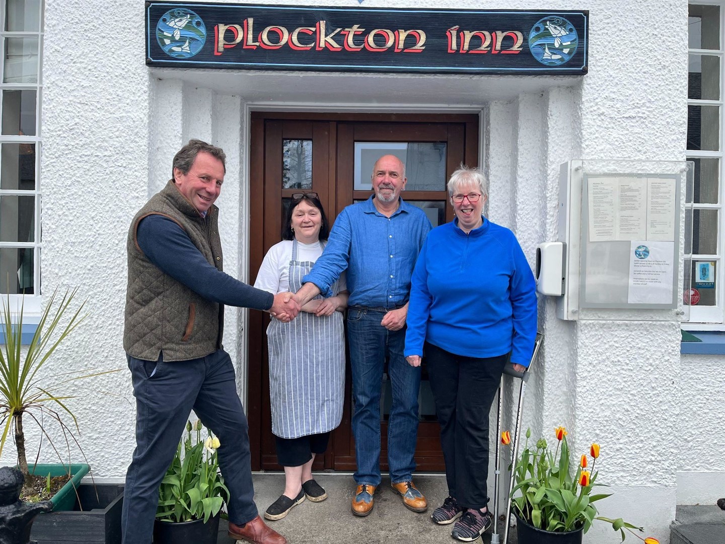 David Whiteford, chairman of Highland Coast Hotels, and Susan Trowbridge, Kenny Gollan and Mary Gollan of the Plockton Inn.