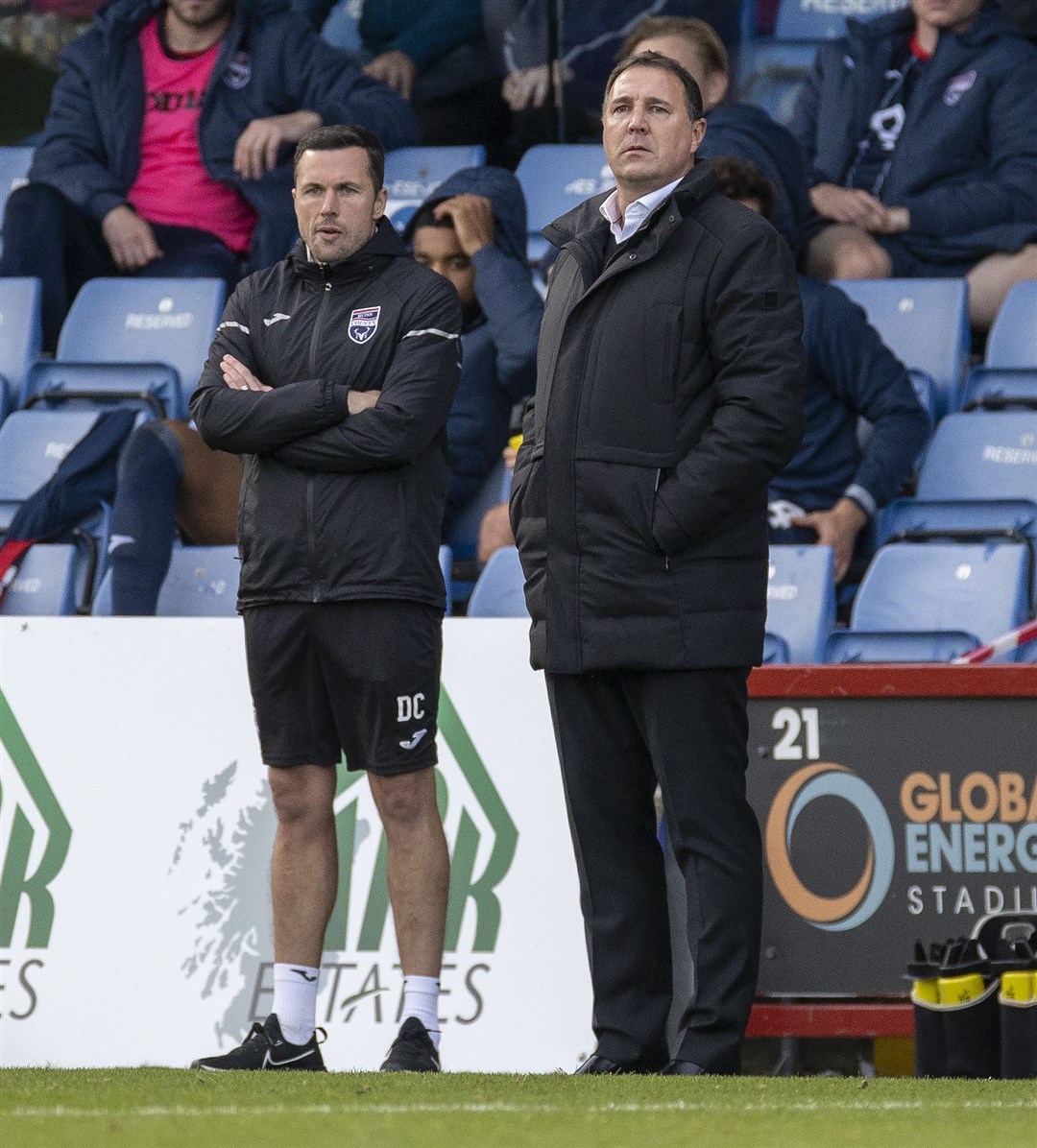 Ross County manager Malky Mackay and assistant manager Don Cowie.