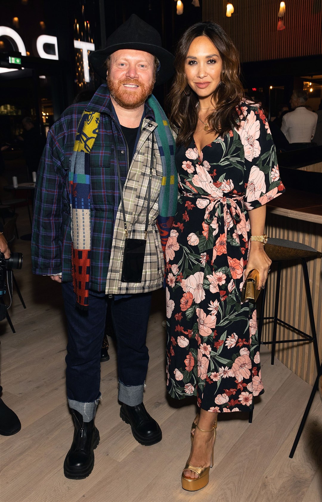 Leigh Francis and Myleene Klass attending the gala opening of David Hockney: Bigger & Closer (not smaller & further away) exhibition (Suzan Moore/PA)