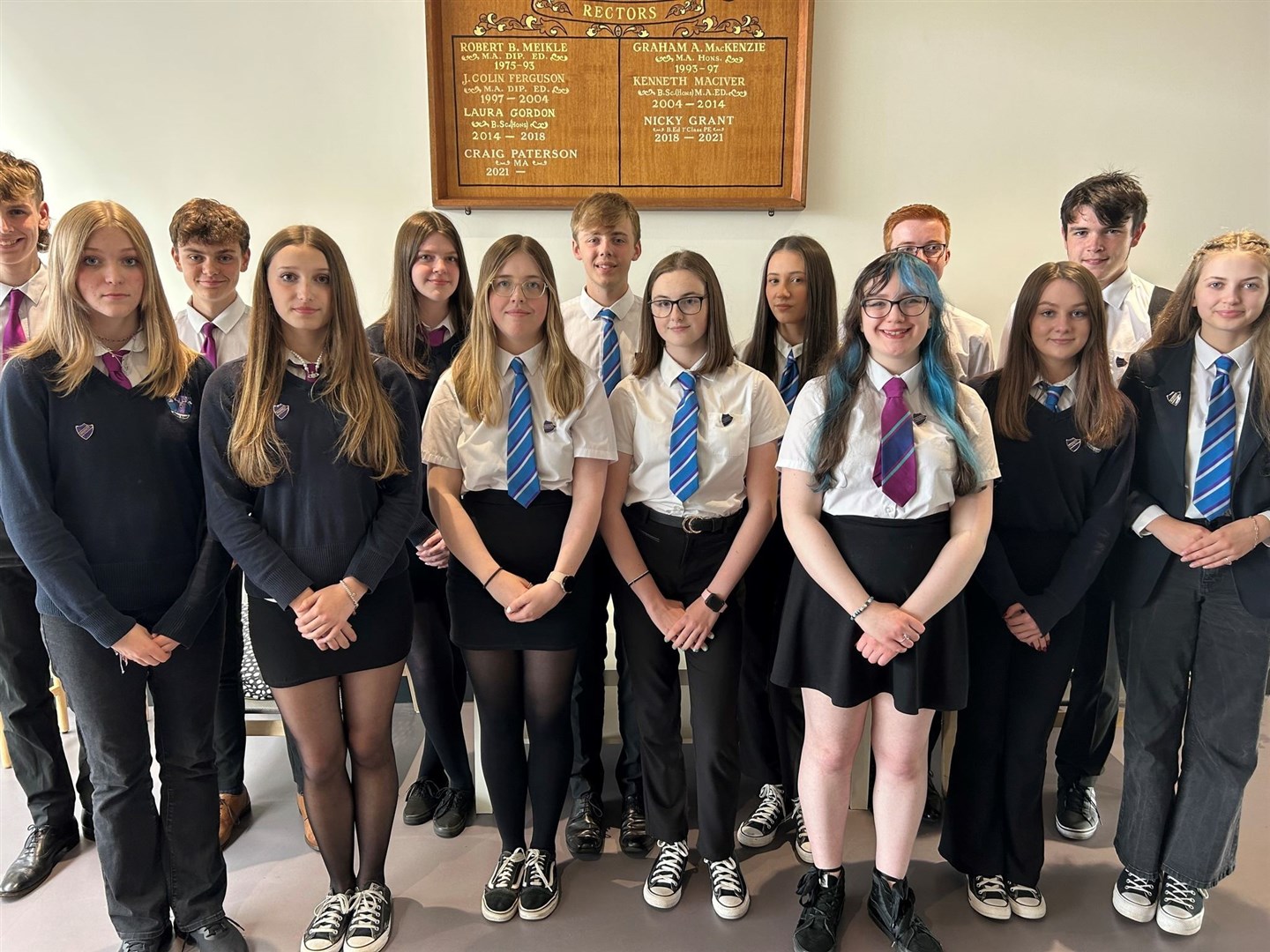 Some of Alness Academy's new prefects. Picture: Alness Academy