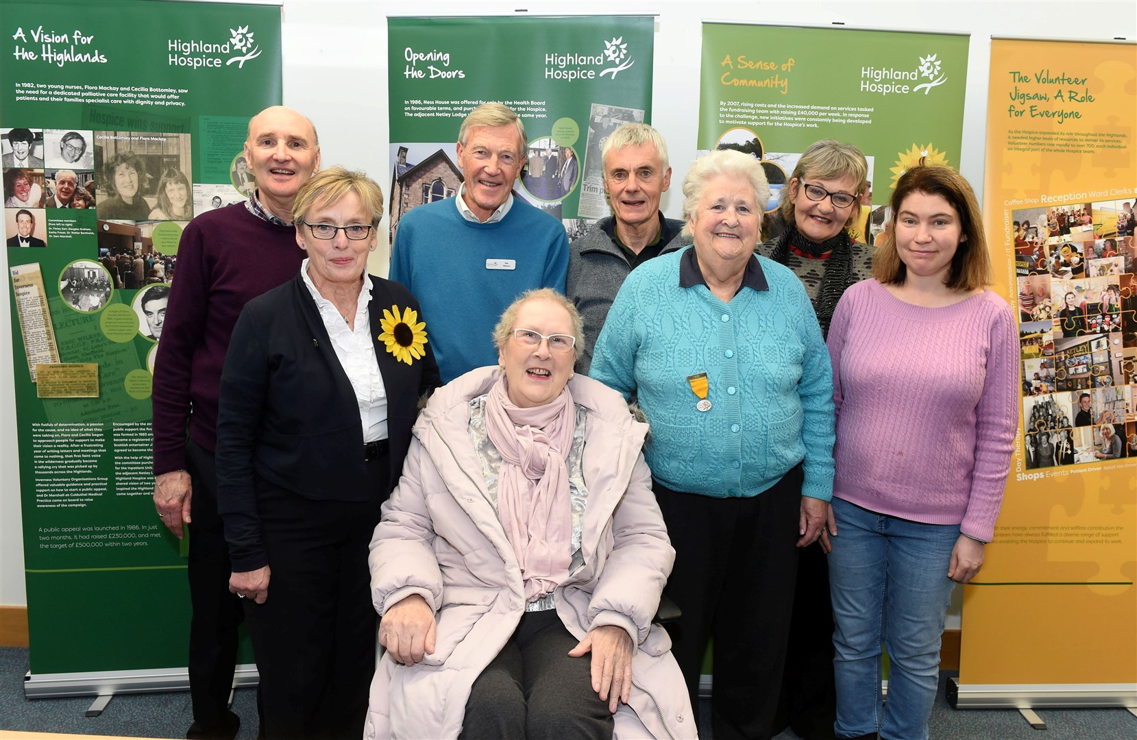 Some of the volunteers who helped with the project: Colin Waller, Rosemary Rankin, Iain Smith, Cecilia Bottomley, Eric Butlins, Kathleen Sim, Linda Macdonald and Esther Mackinnon.