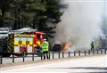 PICTURES: Car fire on A9 near Tomatin put out by fire crews