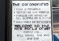 Group posts coronavirus theories in Highland shop window