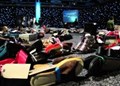 Delegates donate their shoes to Ross charity