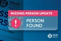 Missing man found 'safe and well'
