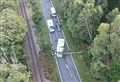 PICTURES: Drone images show tree across road at scene of earlier Ross-shire A835 accident