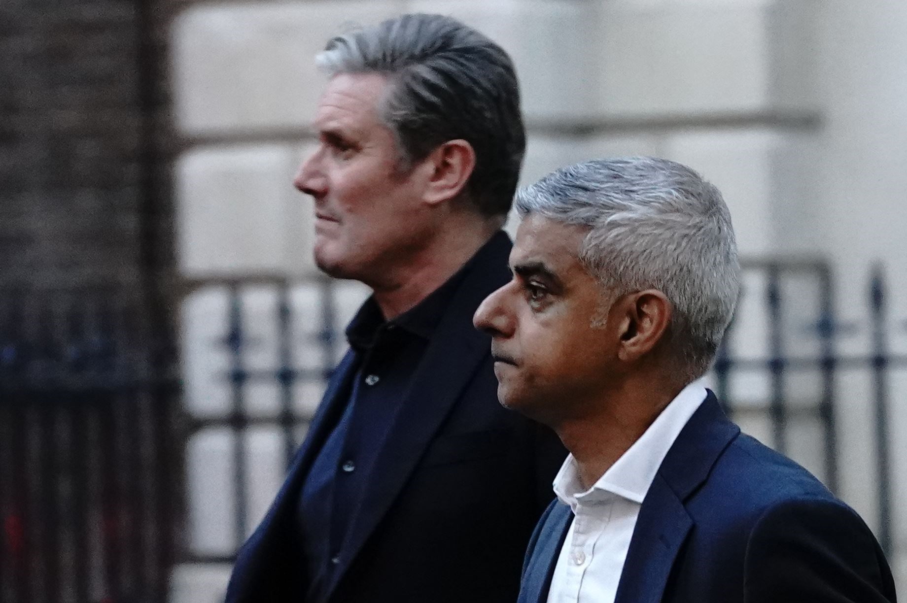 Mayor of London Sadiq Khan alongside Labour leader Sir Keir Starmer (Victoria Jones/PA)