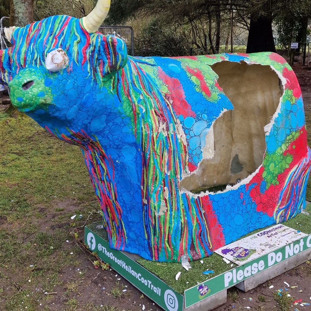 The damaged coo in Whin Park.