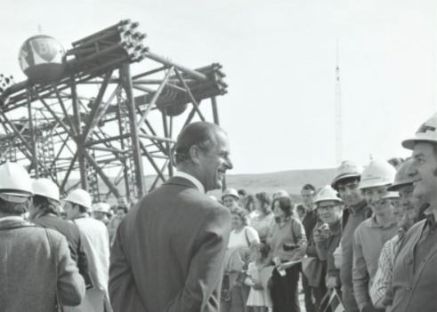 HRH Prince Philip and HIFab in Nigg Bay.