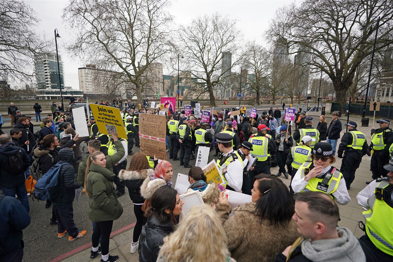 Protesters outside Tate Britain (James Manning/PA).