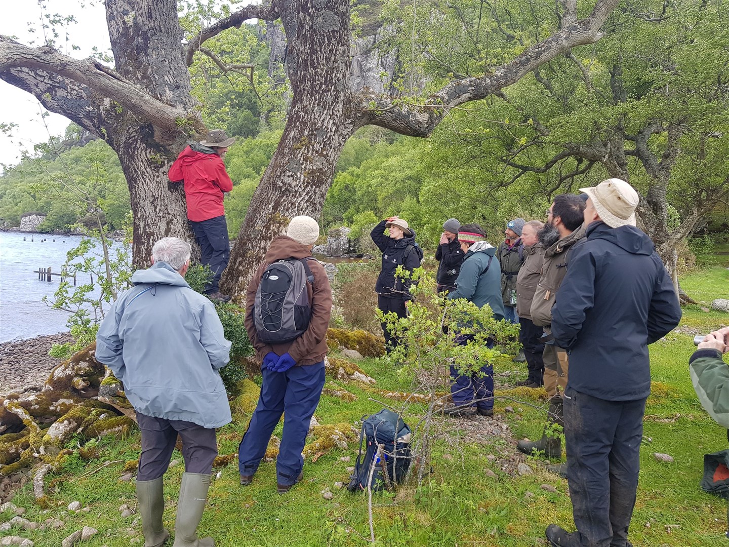 Oliver from Plantlife talking about lichen at the HEF visit.