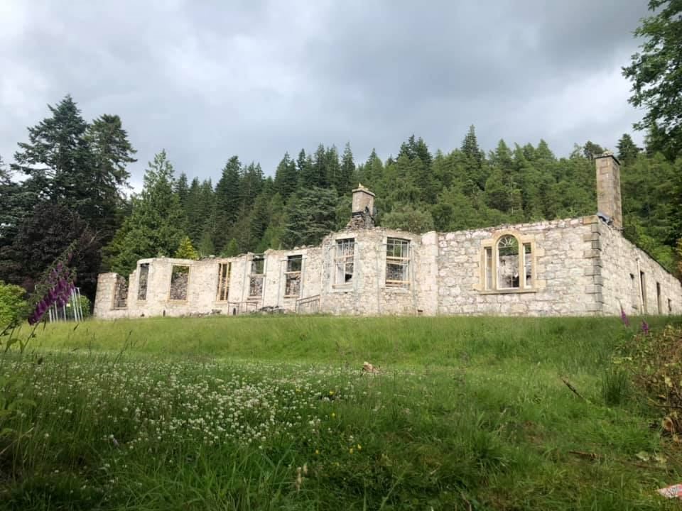 Boleskine House overlooking Loch Ness at the start of the restoration project.