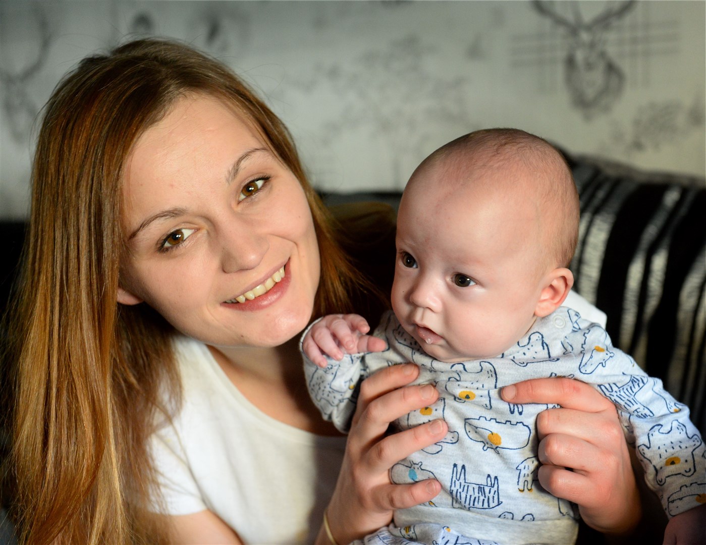 Mother Linzi McMillan and baby Sam (5months). Picture: Gary Anthony.