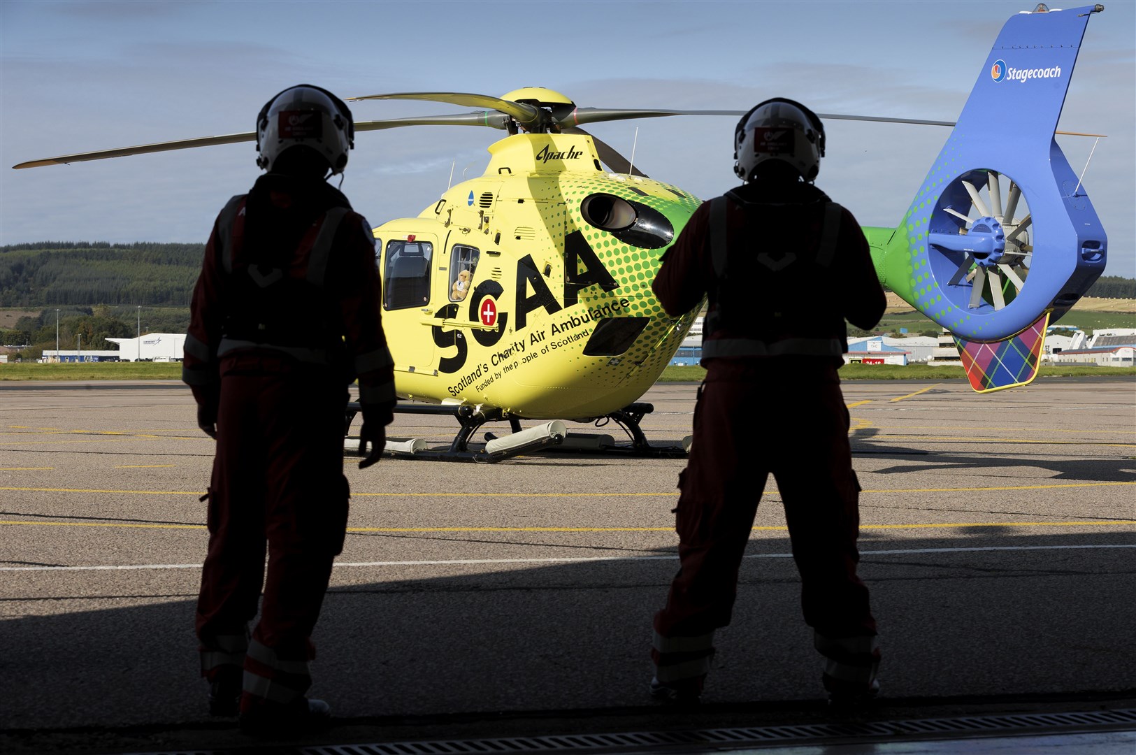 Paramedics with Helimed 79 pictured at the SCAA hangar at Aberdeen Airport. Picture by Graeme Hart and copyright of Perthshire Picture Agency