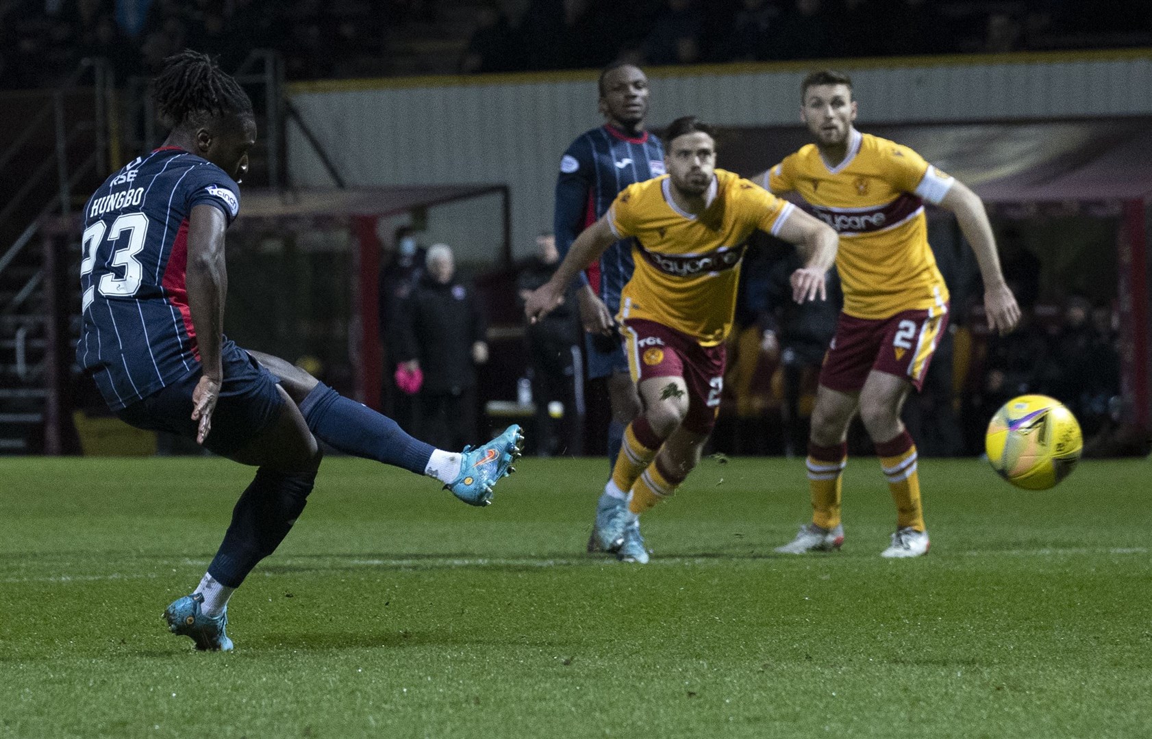 Joseph Hungbo scored the penalty which gave Ross County all three points at Motherwell.