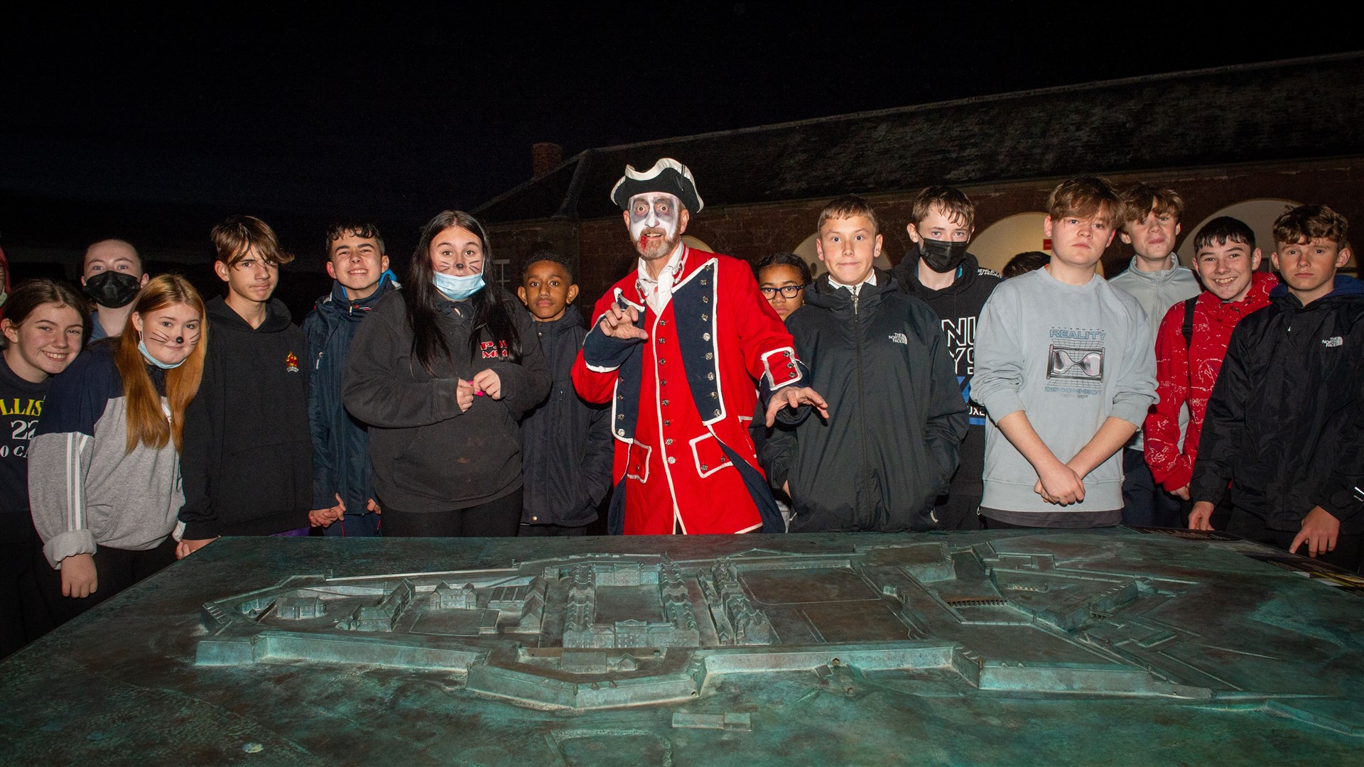 Fort george halloween event..The children from the High School with John Gibbon...Picture: Callum Mackay..