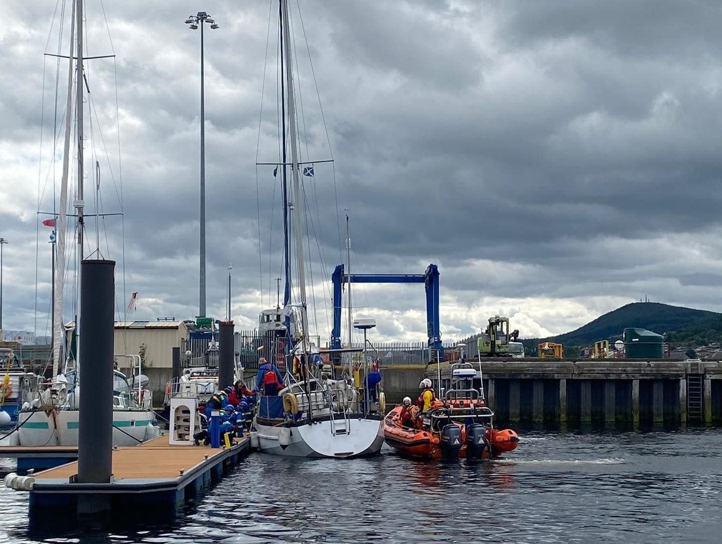 The yacht was towed to Inverness Marina. Picture: RNLI Kessock