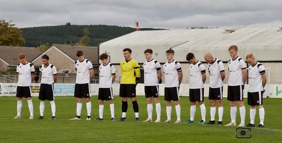 Clachnacubbin FC hold a minute of silence in tribute to club legend Colin Morgan.