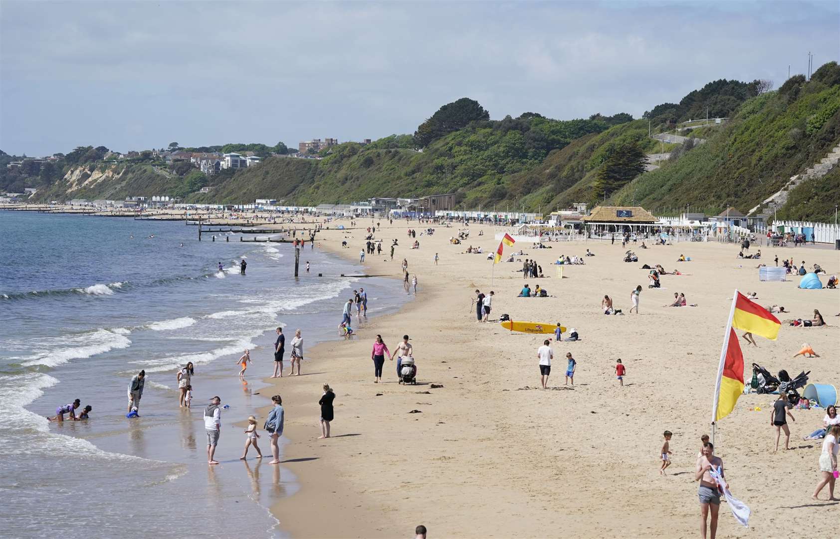 People on Bournemouth beach in Dorset as temperatures soar (Andrew Matthews/PA)