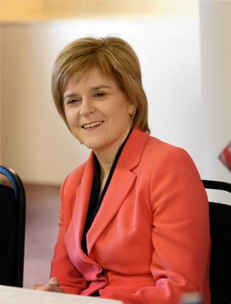 Nicola Sturgeon during her visit to the Highlands yesterday