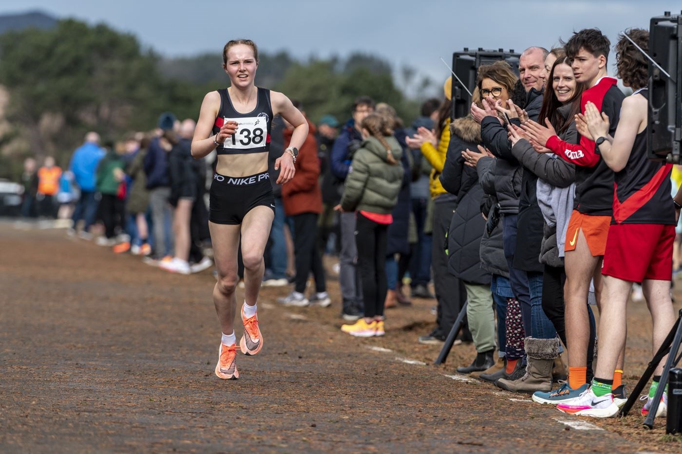 Ross County Athletics Club's Caitlyn Heggie qualified for the Mini Marathon by winning the under-17 girls' race at the Young Athletes Road Races 2023. Picture: Bobby Gavin