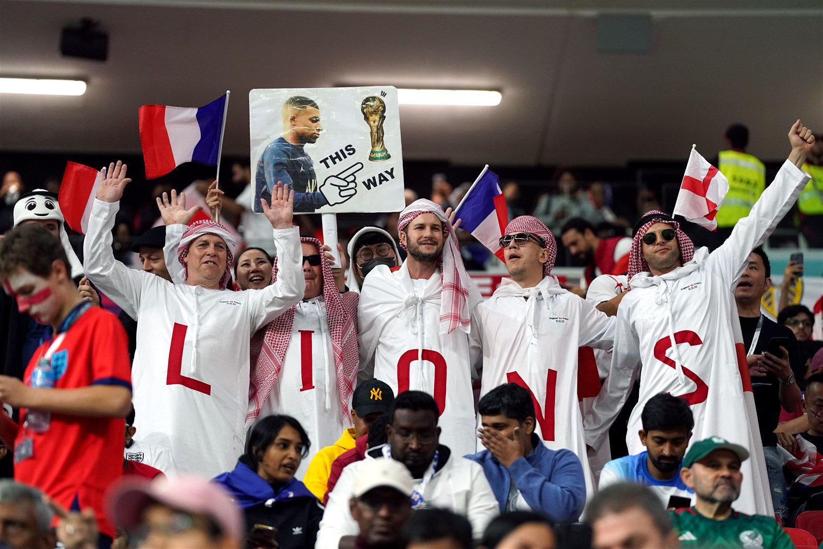 England and France fans before kick-off (Adam Davy/PA)