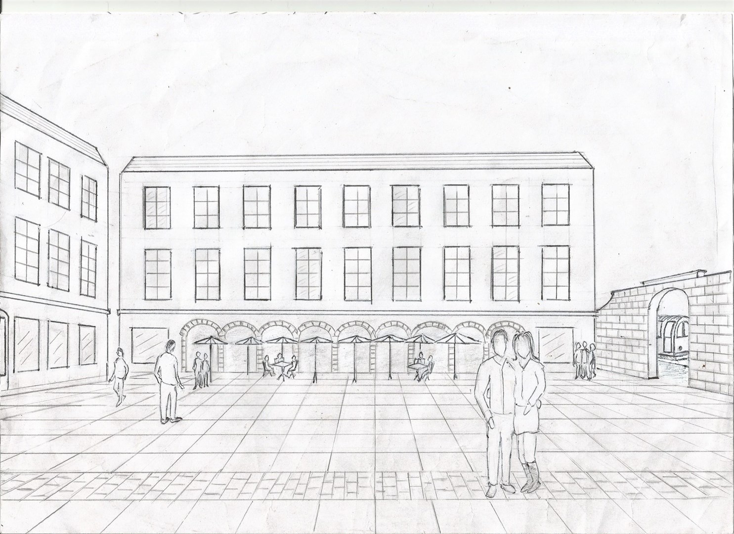 Mark Smyth's sketch for his proposed Inverness civic square.