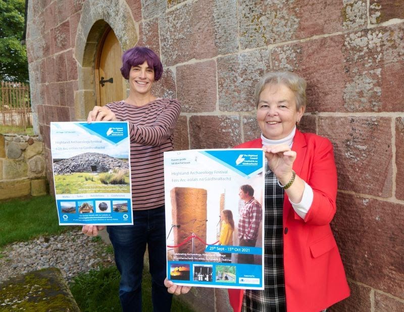 Chairwoman of Highland Council’s economy and infrastructure committee, Councillor Trish Robertson joined Highland Council's archaeologist Kirsty Cameron at the launch the 2021 Highland Archaeology Festival. Picture: Ewen Weatherspoon