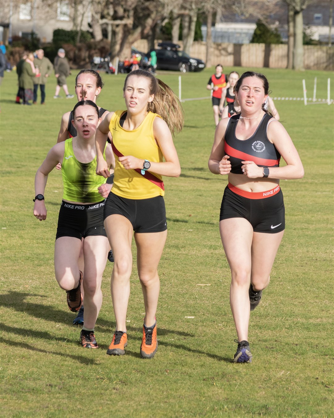 Under 15/17 Ladies competing at Grant Park's Cross Country course in Forres...Picture: Beth Taylor.