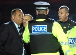 County boss Jimmy Calderwood awaits the decision from police as last Tuesday's Palmerston clash was abandoned.