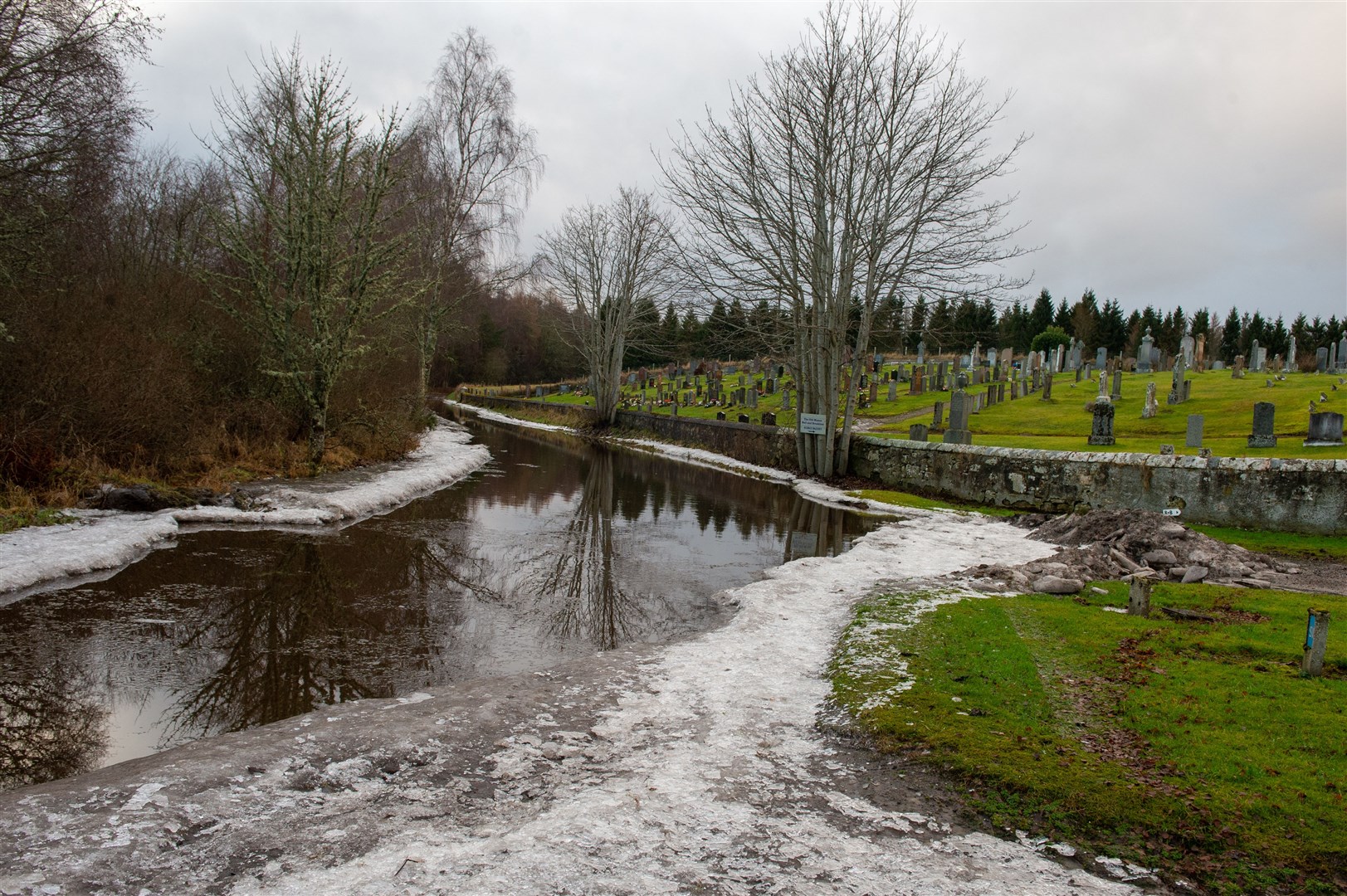James Taylor is complaining about the graveyard flooding at Logie Easter near Milton. Picture: Callum Mackay