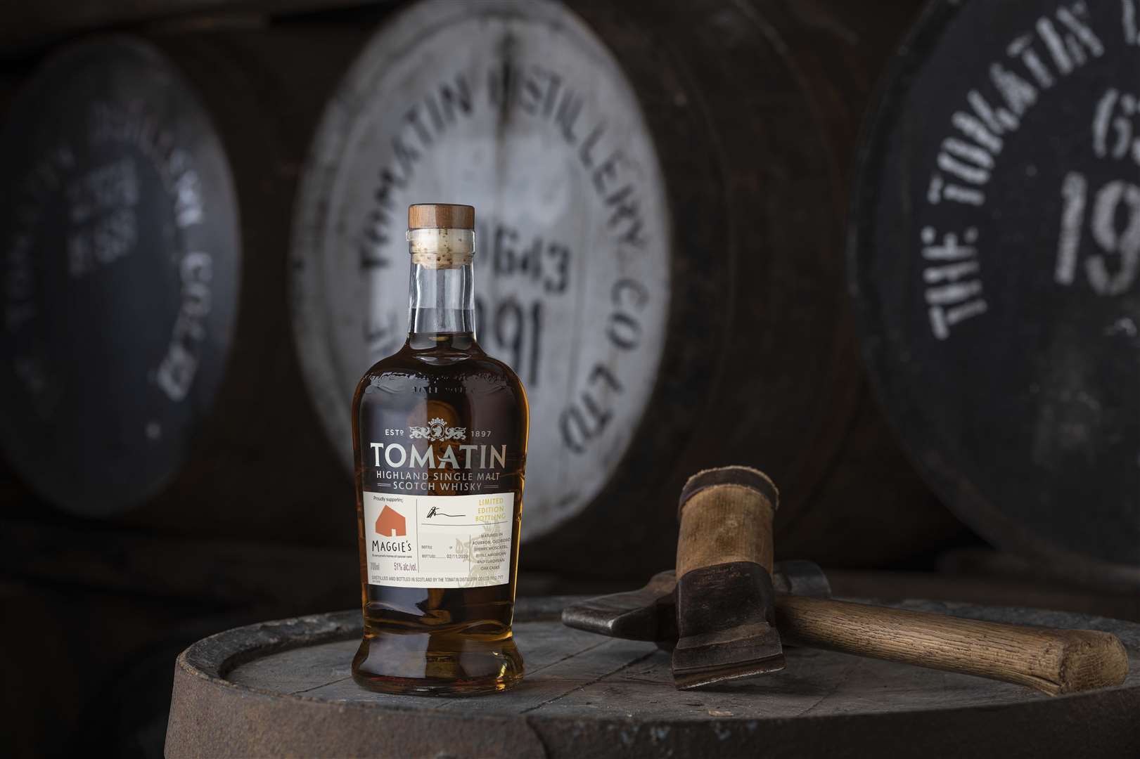 Tomatin Distillery is announcing a unique expression of Tomatin Single Malt to celebrate raising £50,000 for Maggie's Highlands.