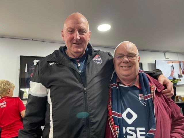 Ian Ellson and his best friend on matchdays, William, who he attends home games with.