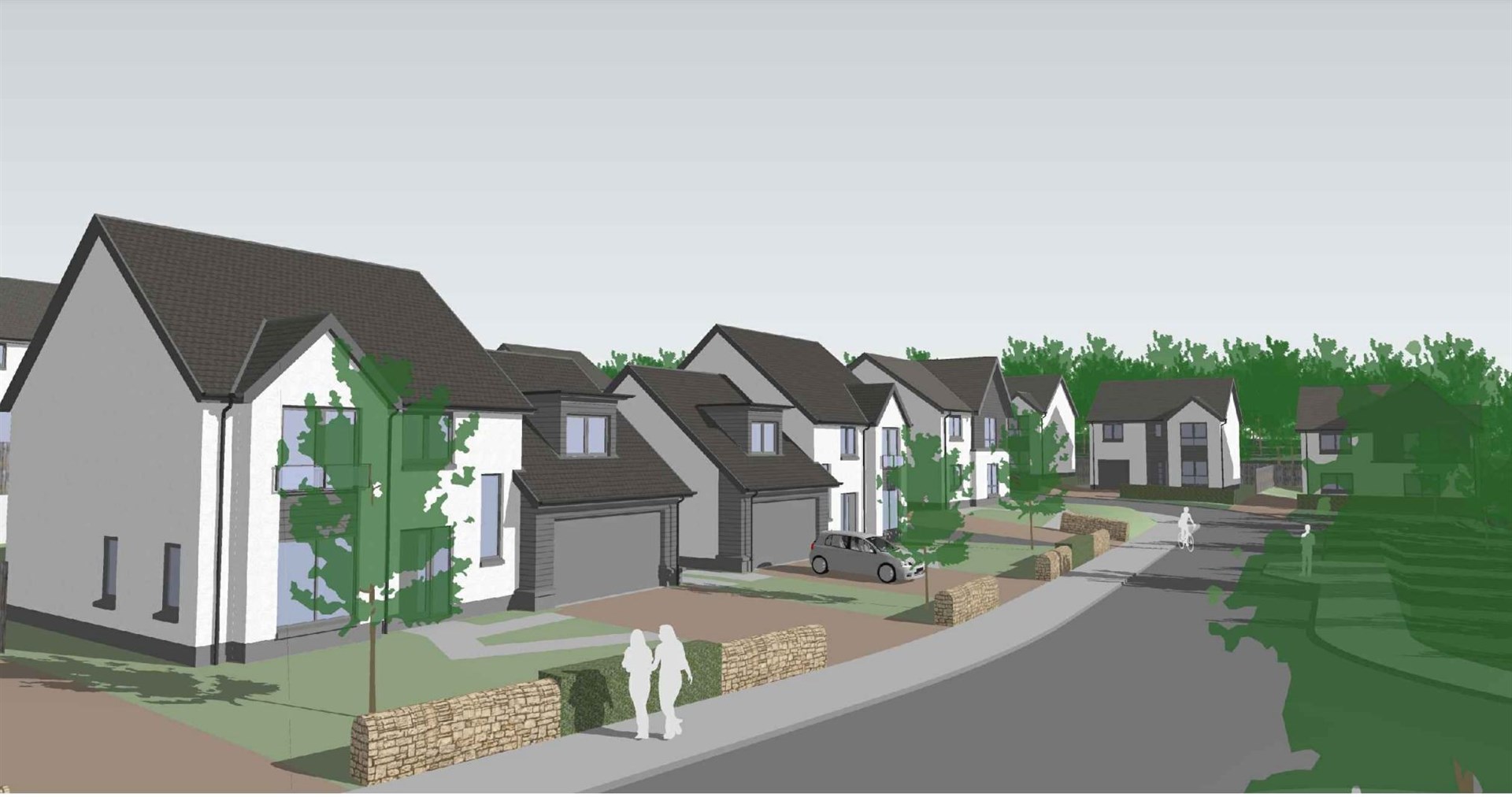 The planned development of 28 new houses in Conon Bridge. Picture: Highland Council e-planning.