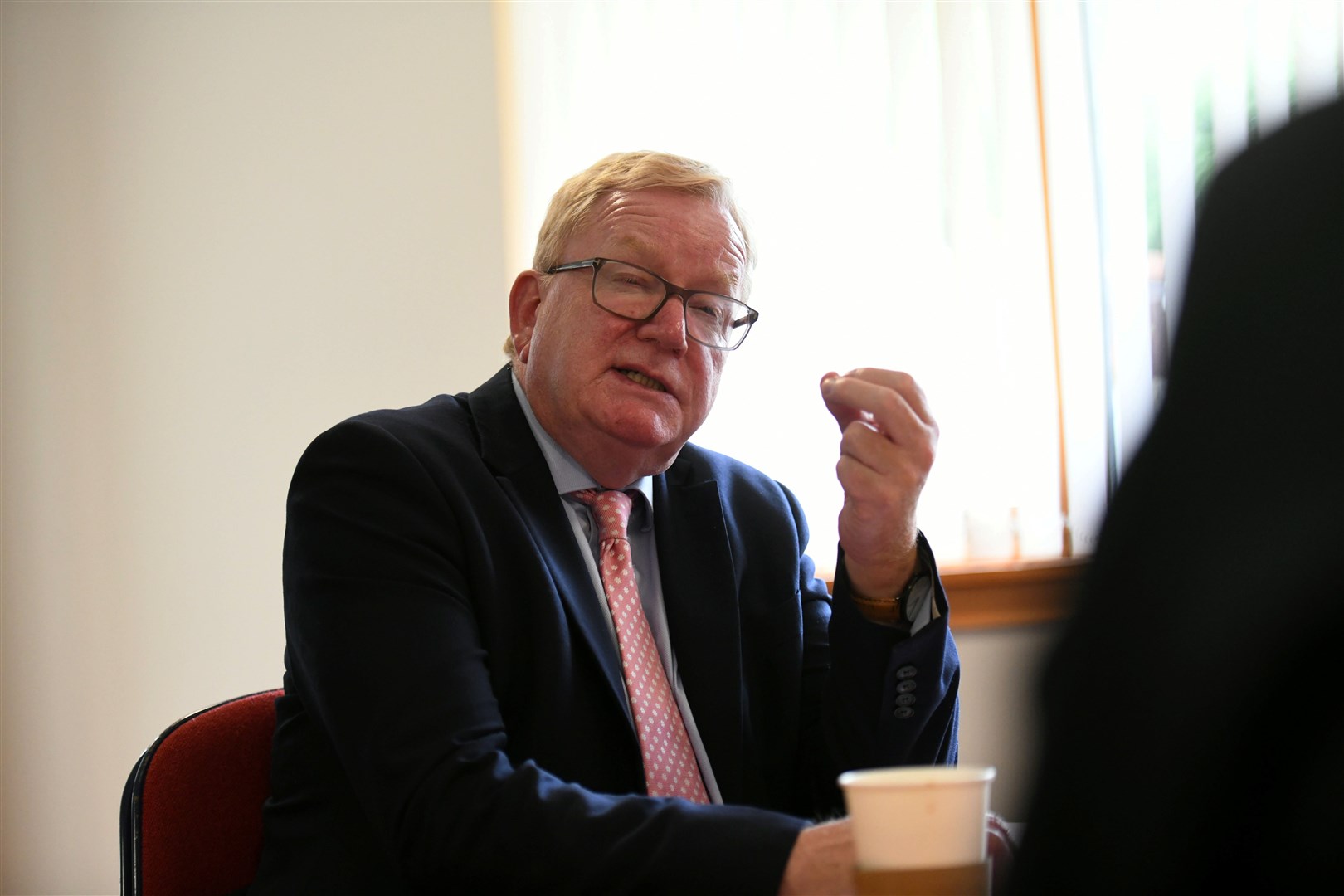MSP Jackson Carlaw at the A9 petitions committee consulation meeting at Kincraig Community Hall/