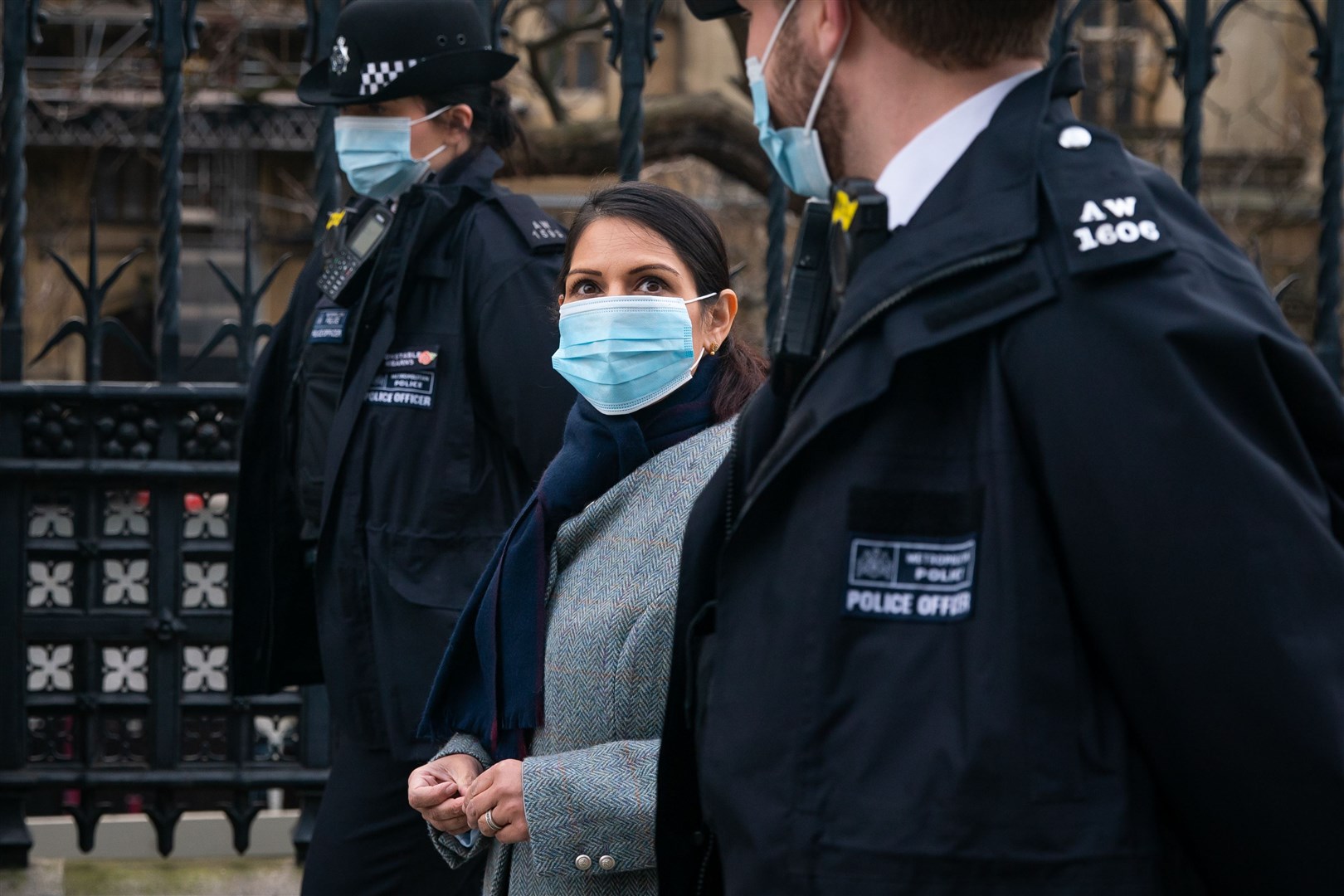 Home Secretary Priti Patel is under pressure to prioritise frontline police officers in the vaccine rollout (Aaron Chown/PA).