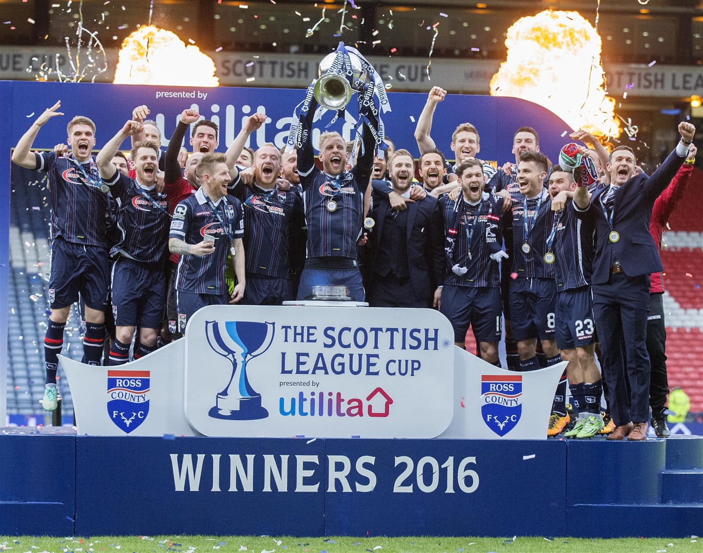 Ross County lifted the League Cup in 2016 after a 2-1 win over Hibernian in the final. Picture: Ken Macpherson