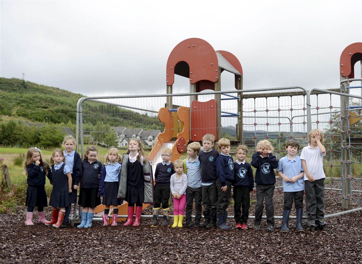 Strathpeffer children are sad that they don't get to play on the slide and climbing frame. Picture: James MacKenzie.