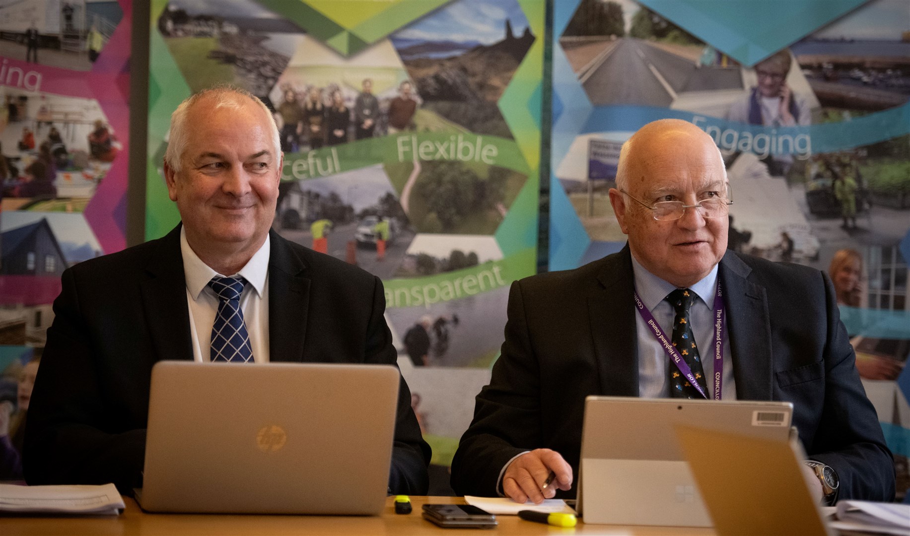 Highland Council Leader, Cllr Raymond Bremner and Councillor Bill Lobban. Picture: Callum Mackay.